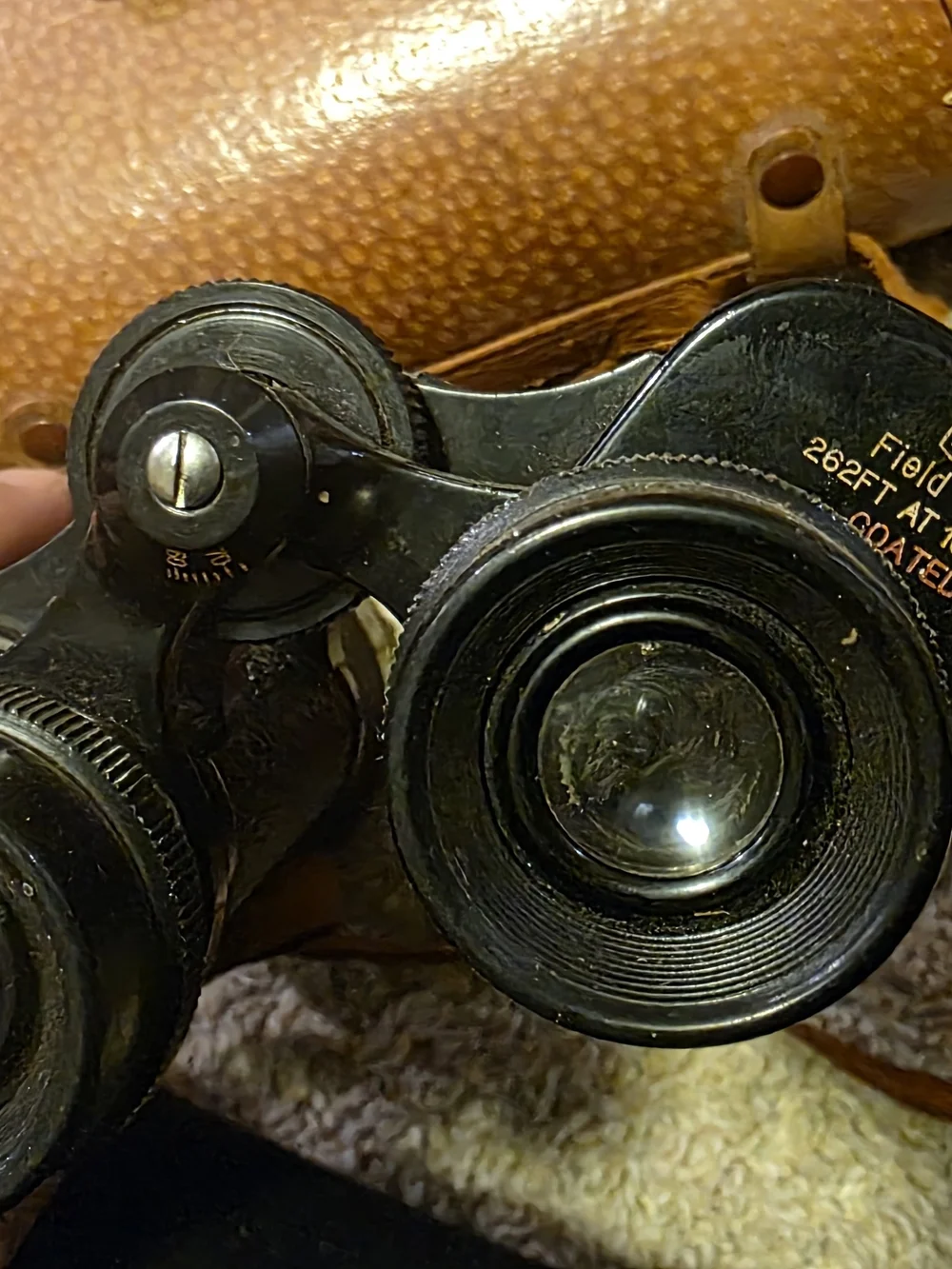 Vintage Skyline 10x50 binoculars with a serial number of No.67763 W/Leather Case